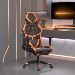 vidaXL Scaun de gaming cu suport picioare, negru/oranj, piele eco GartenMobel Dekor (3143682)