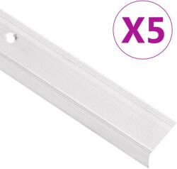 vidaXL Profile trepte în forma de L, 5 buc, argintiu, 100 cm, aluminiu GartenMobel Dekor (146758)