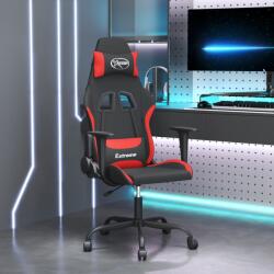 vidaXL Scaun de gaming cu masaj, negru si rosu, material textil GartenMobel Dekor (345478)