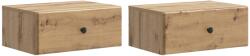 vidaXL Set 2 noptiere suspendate stejar artizanal, cu sertar, 49 x 34, 5 x 20 cm (899144)