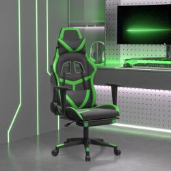 vidaXL Scaun gaming de masaj/suport picioare, negru/verde, piele eco GartenMobel Dekor (345437)