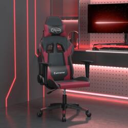 vidaXL Scaun de gaming de masaj, negru si rosu vin, piele ecologica GartenMobel Dekor (345452)