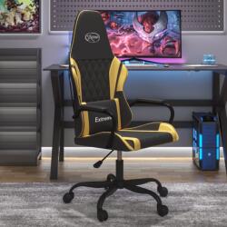 vidaXL Scaun de gaming de masaj, negru si auriu, piele ecologica GartenMobel Dekor (345535)