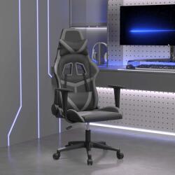 vidaXL Scaun de gaming de masaj, negru si gri, piele ecologica GartenMobel Dekor (345427)