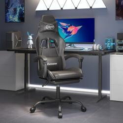 vidaXL Scaun de gaming cu suport picioare, negru, piele ecologica GartenMobel Dekor (3143886)