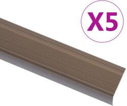 vidaXL Profile trepte în forma de L, 5 buc. , maro, 100 cm, aluminiu GartenMobel Dekor (146767)