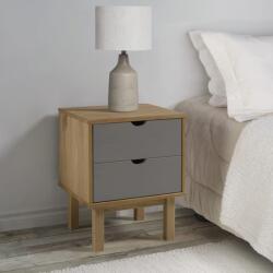 vidaXL Dulap noptiera OTTA, maro/gri, 45x39x57 cm, lemn masiv pin GartenMobel Dekor (348577)