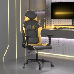 vidaXL Scaun de gaming de masaj, negru si auriu, piele ecologica GartenMobel Dekor (345401)