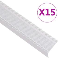 vidaXL Profile trepte în forma de L, 15 buc, argintiu, 90 cm, aluminiu GartenMobel Dekor (146733)