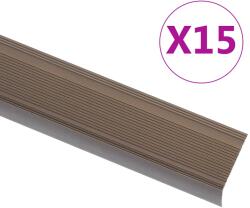 vidaXL Profile trepte în forma de L, 15 buc. , maro, 90 cm, aluminiu GartenMobel Dekor (146741)
