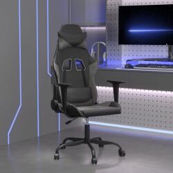 vidaXL Scaun de gaming de masaj, negru si gri, piele ecologica GartenMobel Dekor (345403)