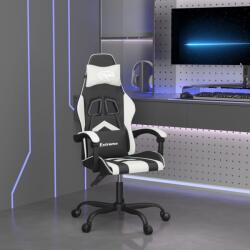 vidaXL Scaun de gaming pivotant, negru si alb, piele ecologica GartenMobel Dekor (349596)