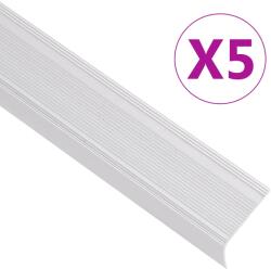 vidaXL Profile trepte în forma de L, 5 buc, argintiu, 100 cm, aluminiu GartenMobel Dekor (146755)