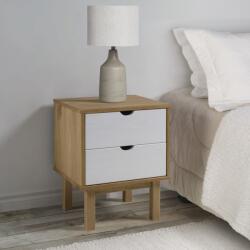 vidaXL Dulap noptiera OTTA, maro/alb, 45x39x57 cm, lemn masiv pin GartenMobel Dekor (348578)