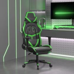 vidaXL Scaun de gaming cu suport picioare negru/verde, piele ecologica GartenMobel Dekor (3143679)