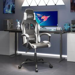 vidaXL Scaun de gaming pivotant, negru si alb, piele ecologica GartenMobel Dekor (349572)