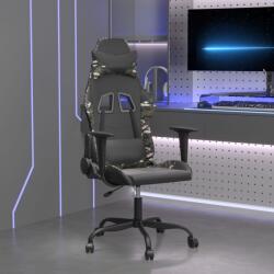 vidaXL Scaun de gaming de masaj, negru si camuflaj, piele ecologica GartenMobel Dekor (345410)