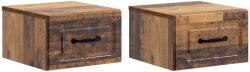 vidaXL Set 2 noptiere suspendate din lemn vechi, 34, 5 x 33 x 20 cm (899292)