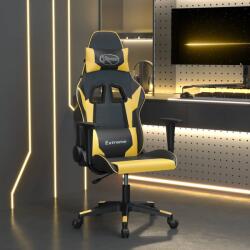 vidaXL Scaun de gaming de masaj, negru si auriu, piele ecologica GartenMobel Dekor (345447)
