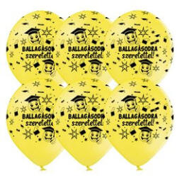 Belbal Ballagási latex lufi 11" 28cm Ballagásodra szeretettel! , 6db (LUFI161792)