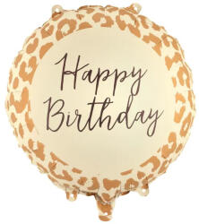 Partydeco Lufi 18" 45cm Leopárd, Happy Birthday (LUFI571312)
