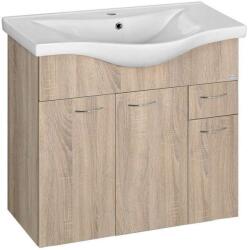 SAPHO Keramia Fresh - Dulap pentru lavoar, 75x74x35 cm, stejar platinat 50083 (50083)