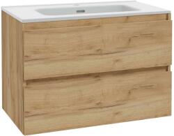kielle Nefia - Dulap cu lavoar, 80x55x46 cm, 2 sertare, stejar auriu 50027S821 (50027S821)