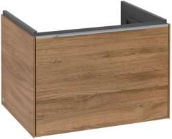 Villeroy & Boch Subway 3.0 - Dulap de lavoar cu iluminare Led, 62x43x48 cm, 1 sertar, Oak Kansas/aluminiu lucios C575L0RH (C575L0RH)