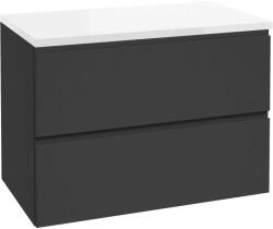 kielle Oudee - Dulap bază cu blat inclus, pentru lavoar 80x55x46 cm, negru mat/alb lucios 50002S814 (50002S814)