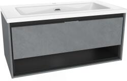 kielle Meara - Dulap cu lavoar 90 cm, beton/negru mat 50026S905 (50026S905)