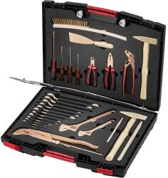 ENDRES-TOOLS szikramentes lakatos szerszámkészlet 24 részes, műanyag kofferben habszivacs tálcával 7250005S-K (7250005S-K)