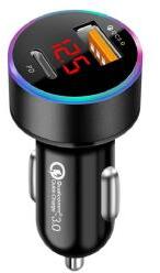  Autós töltő + voltmérő (13191) M27 USB + USB-C (PD) (13191)