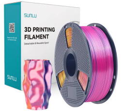 Sunlu Filament 3D Sunlu PLA+ Silk Tricolor Rosu-Galben-Albastru (PLA+ Silk TC R Y Blu)