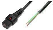 IEC Lock Cablul de alimentare OPEN/IEC C13 drept femeie 1m negru cu blocare IEC LOCK (IEC-PC1106)