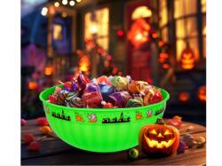 Family Bol Servire Halloween Family din Plastic 30x12cm Verde (GLB_56558C)