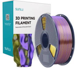 Sunlu Filament 3D Sunlu PLA+ Silk Tricolor Negru-Auriu-Violet (PLA+ Silk TC B Go Pu)