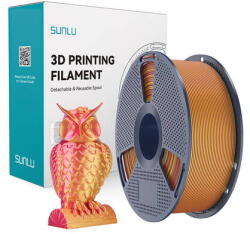 Sunlu Filament 3D Sunlu PLA+ Silk 1.23g/cmp in Doua Culori Rosu si Auriu (PLA+ Silk DC R Go)