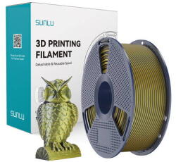 Sunlu Filament 3D Sunlu PLA+ Silk 1.23g/cmp in Doua Culori Negru si Auriu (PLA+ Silk DC B Go)