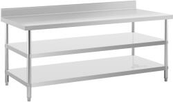 Royal Catering Rozsdamentes acél munkaasztal - ECO - 200 x 90 cm - 500 kg - közbenső polc - Royal Catering (RCAT-200/90-SPS3SH)