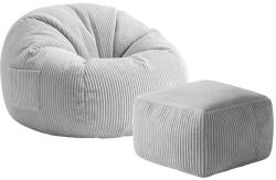 Mark Adler Babzsák, kényelmes kordbársony puff, fotel, szürke (MA-COMFY-3-0-GREY)