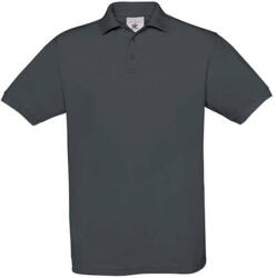 B and C Férfi galléros póló rövid ujjú B&C Piqué Polo Safran - PU409 - 2XL, Sötétszürke