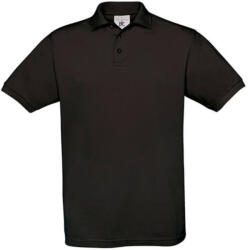 B and C Férfi galléros póló rövid ujjú B&C Piqué Polo Safran - PU409 - XL, Fekete