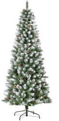 HOMCOM Brad de Crăciun Înzăpezit cu 630 Ramuri și 37 Conuri, Brad Artificial cu Bază Detașabilă, Ø75x180 cm, Verde | Aosom Romania (830-370V01)