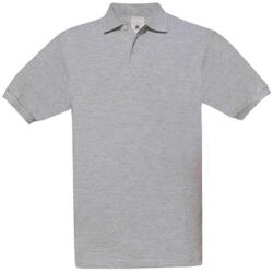 B and C Férfi galléros póló rövid ujjú B&C Piqué Polo Safran - PU409 - L, Heather szürke