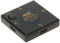 Pawonik Switch HDMI Pawonik, 3 intrari, 1 iesire, 4K UHD, HDMI 1.4b, mod automat si manual, Plug & Play, HDMI-SW-3/1-V1.4B (HDMI-SW-3/1-V1.4B)
