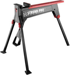 Strend Pro Premium Munkaasztal, Strend Pro Premium WB955, fekete/piros, 0-95, 5 cm befogási tartomány, összecsukható, multifunkciós, háromlábú, 300 kg terhelhetőség (TC212321)