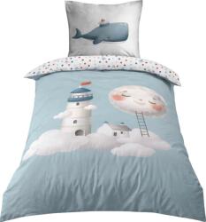 STOF Set de lenjerie pentru copii STOF - Moby, 140 x 200 cm, 2 piese, Albastru (CE077001) Lenjerie de pat