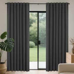  Sötétítő Termikus Függönyök 2 Darab Elegáns 225x140 cm Sötétszürke