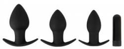 Boss of Toys Black Velvets Anal Training Silicone Plug Set with 10-Mode Vibrating System