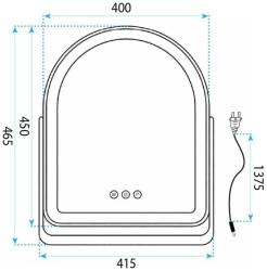 LED Tükör GLAM L. Gold 40x45cm